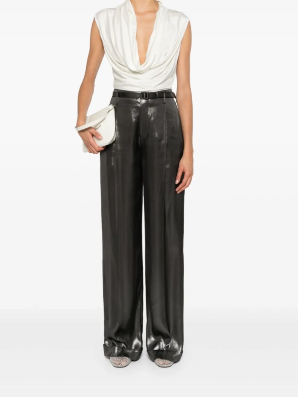 Acklie Foiled Georgette Pant Ralph Lauren Collection